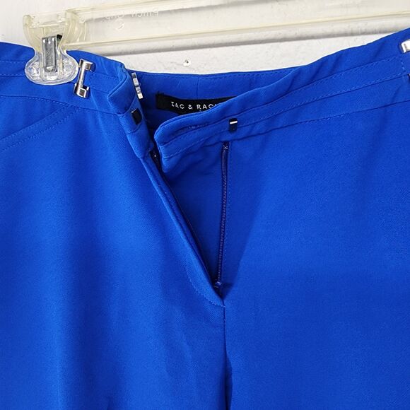 Zac & Rachel Royal Blue Straight Leg Business Casual Pants Chic Winter Size 8 - Picture 4 of 6